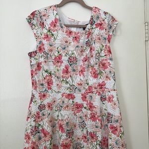 R&K Floral Print Flare Dress Sz 14
